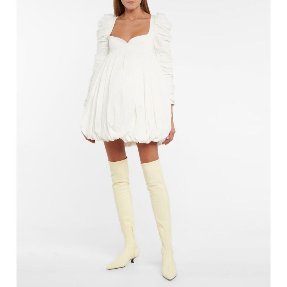 Khaite Volos Leather Over-the-knee Kitten Heel Boots Butter Cream Fall Size 6.5